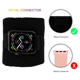 JEMACHE Unisex Sport Sweatband Wrist/Ankle Band Compatible with 49/46/45/44/42mm iWatch Series 10 9 8 7 6 5 4 SE Ultra (L)