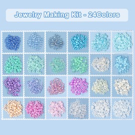 Yholin 2mm Glass Seed Beads, 12/0 Small Pony Beads Jewelry Friendship Bracelet Making Kit, Tiny Waist Letter Beads, DIY Art Craft Gifts