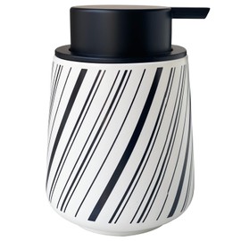 Chic Soap Dispenser Bathroom Ceramic Hand Foam Soap Dispenser for Bathroom Deco 12 Ounce Refillable Liquid Dispenser for Kitchen (White)