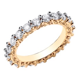 Old English Jewellers 9ct Yellow Gold on Silver 2.00CT simulated Diamond Full Eternity Ring size J - U (S)