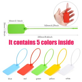 Blank Plastic Tags for Labeling Waterproof Hanging Labels Writable Tags Seal with One Marker Pen 50 PCS/BAGcolor: Green, material: Ploypropylene, style: Seal ing Strip