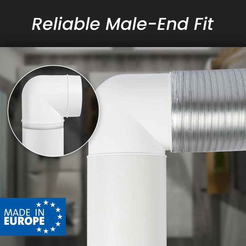 Repa Market 6 Inch Ducting Pipe Connector - White Plastic