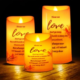Aulaygo 3 Pcs Memorial Cardinal Gifts Flameless LED Candles Memorial Gifts for Loss of Loved One Sympathy Prayers Decorations