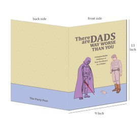 Fathers Day Funny Thank You Cards. Movie Inspired Jumbo 13x9 Greetings Card and Mailing Envelope Gifts for Best Dad. Hilarious Vaider & Luke Father Son Relationship. Large Prank Gag Print