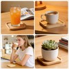 8 PCS Bamboo Coasters for Crafts, Wooden Coasters Set for