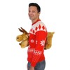 Costume Agent Red 3D Reindeer Moose Ugly Christmas Sweater (Adult