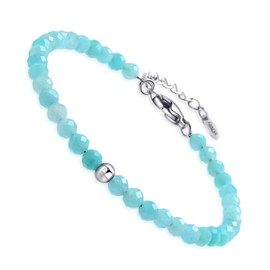 Dada Gioielli - Women's Bracelet Birthday Gift for Her 9 Genuine Natural Stones for 9 Female Personalities Choose Your Personal Stone, Stainless Steel Sterling Silver