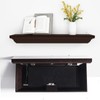 JOLLYMER Pine Wood Wall Mounted Floating Shelf with Gun Storage,