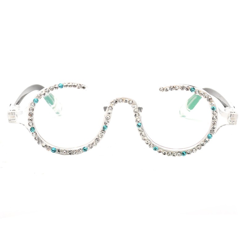bullabulling Retro Round Diamond Reading Glasses for Women Stylish Bling