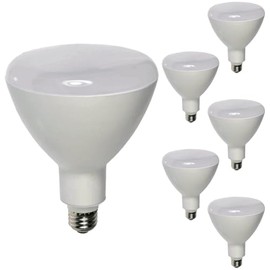 Diodesy- BR40 LED Flood Light Bulb 12W 840 Lumen E26 Medium Base 5000K Bright White for Interior Home Decor Kitchen Recessed Can Light Bulbs 120V 100° Beam Angle White Finish Pack of 6