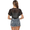 iClosam Women Sheer Shrug Tie Front Short Sleeve Cropped Bolero