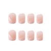 Clataly 24 Pieces Short Rose Gradient False Nails Square Shiny