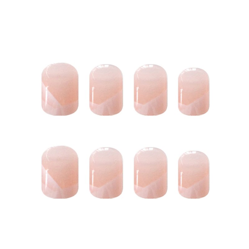 Clataly 24 Pieces Short Rose Gradient False Nails Square Shiny