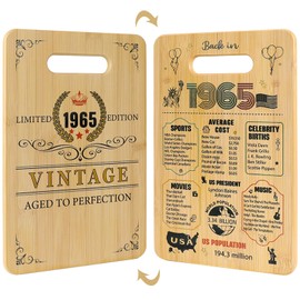 60th Birthday Gifts for Women Men - Back In 1965 60th Birthday Decorations Gifts for her Him 60 Year Old Gift Double sided Cutting Board for Woman Man 60 th Bday gift ideas