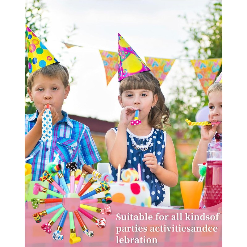 QLEUIFT Party Horns, Pack of 30, Funny Whistles, Blower, Noise