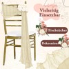 CUEMOON Stylish Bohemian Gauze Natural Beige Table Runner, Thin Table
