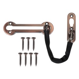 PATIKIL Door Chain Lock, Door Lock Latch Door Guard with Chain Latch for Protect Front Doors Inside Doors with 7 Pcs Screws for Home Bedroom Hotel Apartment, Dark Red