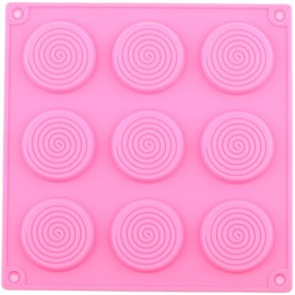 AIBOYA 9 Cavity Round Spiral Shaped Silicone Candy Mold Lollipop Silicone Molds For Hard Candy Chocolate