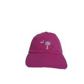 Embroidered Hot Pink South Carolina SC Palmetto Crescent Ball Hat Cap