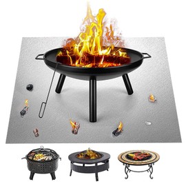 Fire Pit Mat, 150 x 99 cm, Square Fireproof Mat, Undergrill Mat, Protective Mat, Portable Fire Pits, Square Fireproof Mat, Grill Mat, Durable Patio Grill Mat