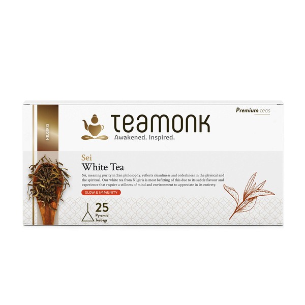 Teamonk Sei Premium High Mountain White Loose Leaf Tea - 3.5 oz | Powerful Antioxidant Tea | Tea for Glowing Skin | Immunity Boosting Tea