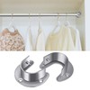 4 Packs Stainless Steel Wardrobe Bracket U-Shaped Rod Socket Flange