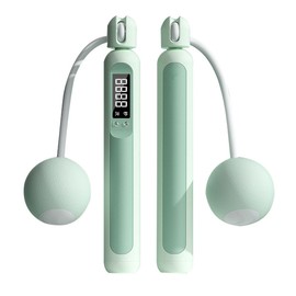 Jump Rope with Counter Rechargeable Cordless Weighted Smart Skipping Rope for Fitness Exercise Training Indoor Outdoor Green