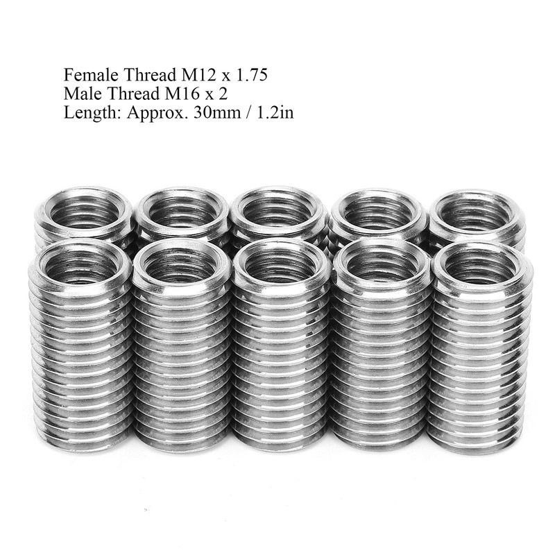Reducing Nut 10pcs Threaded Insert Repair Nut Thread Slot M12
