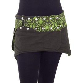 PUREWONDER Cacheur sk22 Women's Lace Wrap Skirt Kidney Warmer, Green (green 2)