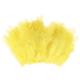 M METERXITY 600-Pack Saddle Hackle Rooster Feather, 1.6-3 Inch / 4-8cm Bulk Natural Fluffy Feathers for Crafting/Wedding/Dream Catcher/DIY Crafts Decorations [Yellow]