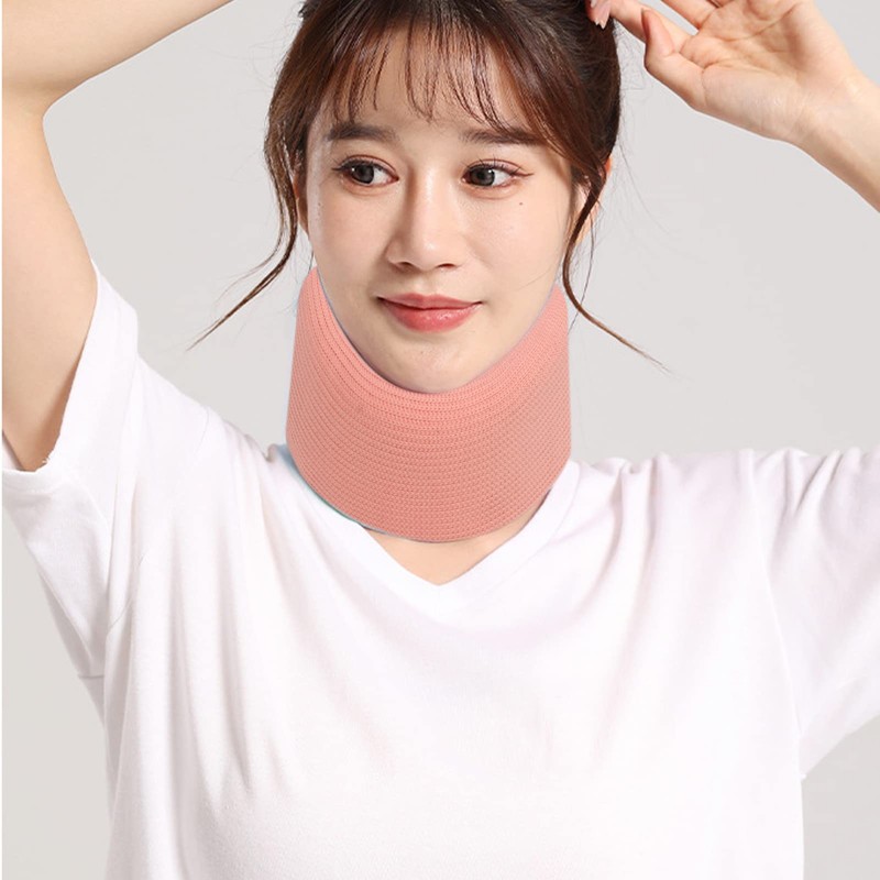 Weikeya Cervical Brace, Skin Friendly Adjustable Neck Brace Pink High