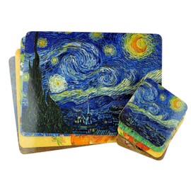 Hardback Placemats & Coasters - Van Gogh Design - Set of 4