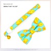 Cheese Cat Bow Tie Collar, Blue & Yellow Cheese Pattern,