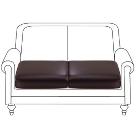Fuloon PU Leather blend Couch Cushion Slipcover, Waterproof Stretch Covers for Sofa, RV Chair Seat Cover, Individual Loveseat Couch Cushion Replacement, PU Leather Sofa Slipcovers(2 Pack, Brown)