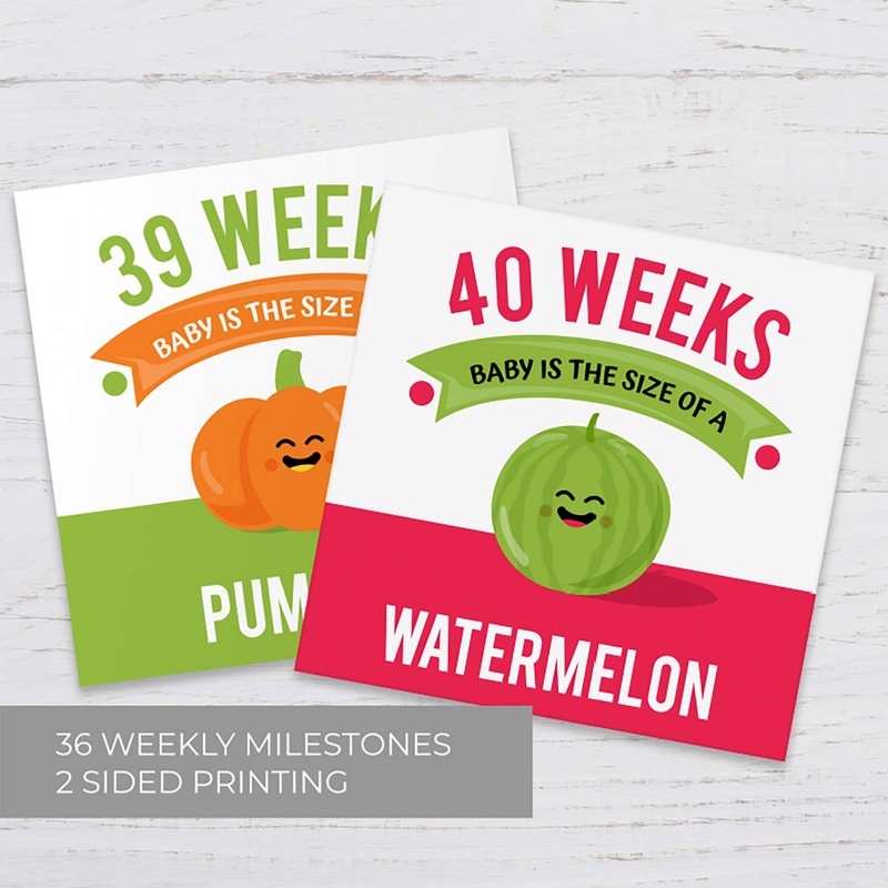 Maternity Weekly Milestone Photo Props / 9" x 9" Modern