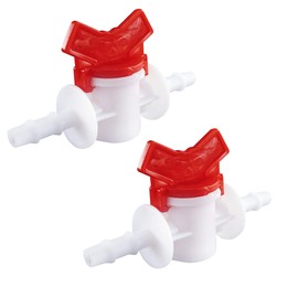 AUXBC 3/8-Inch Drip Irrigation Barbed Valve, Drip Line Ball Valve Shut-Off Plastic Switch Hose Connectors, Drip Irrigation Tubing Parts for Drip Irrigation and Aquariums White, 2PCS