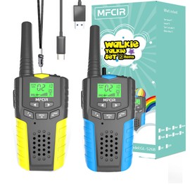 Walkie Talkies for Kids Rechargeable 2 Pack,3 Miles Long Range 22 Channels 2 Way Radio Mini Kid Wakey takey,Birthday, Toys for Age 3-12 Year Old Boys Girls