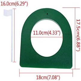 WADY 2pcs Golf Putting, Golfs Practice Hole,Golf Putting Cup and Flag, All Direction Putt Training Hole Putt Training Aid for Kids Men Garage Office Home (2)