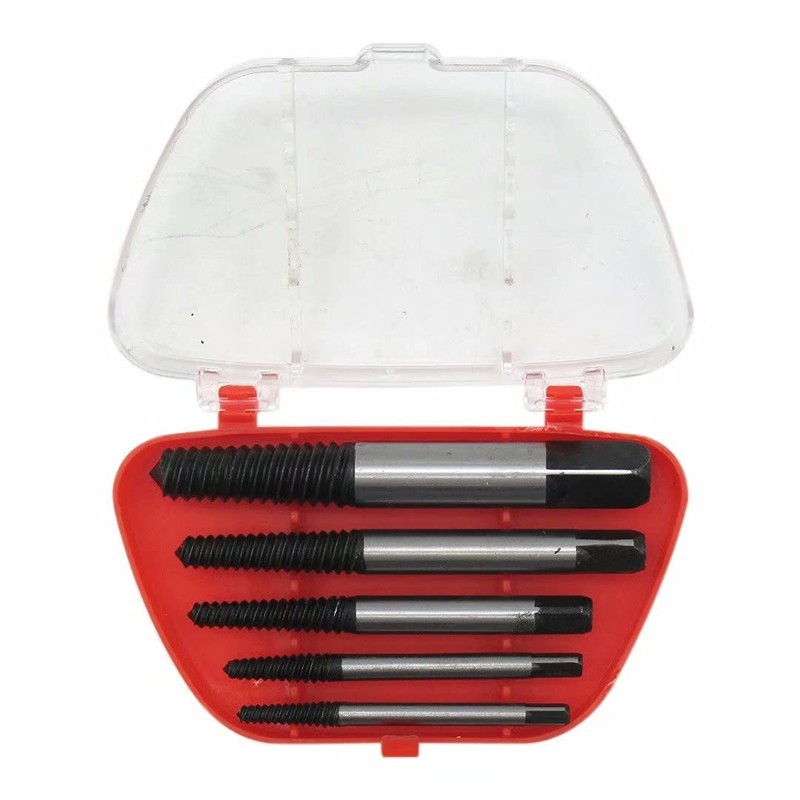 New 5Pcs Screw Extractor Easy Out Set Drill Bits Guide