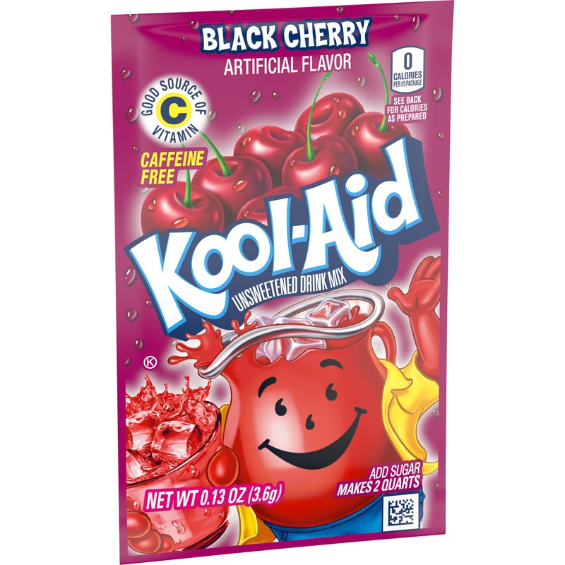 Kool-Aid Black Cherry Unsweetened Soft Drink Mix, 0.13-Ounce Packets (Pack