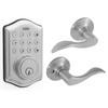 Digital Deadbolt with Passage Lever Satin Nickel