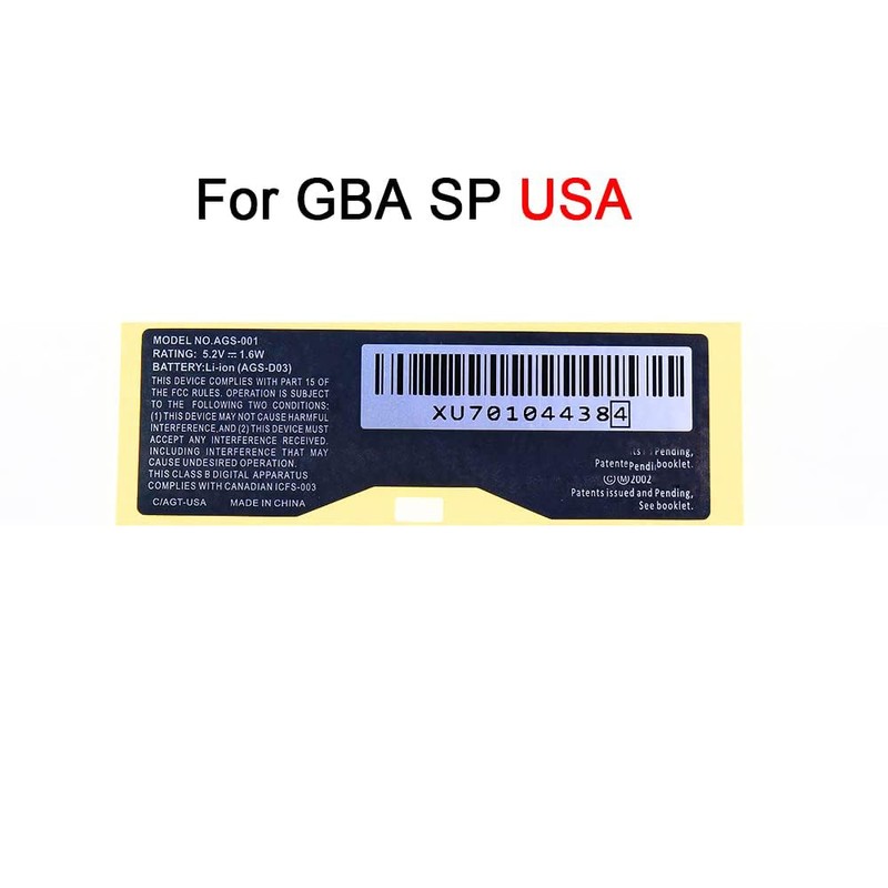 Limentea 1PCS New Labels Stickers for Gameboy Advance GBA SP