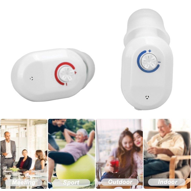 Double Direct Charging Hearing Aid Earphone Ear Aid White Layered