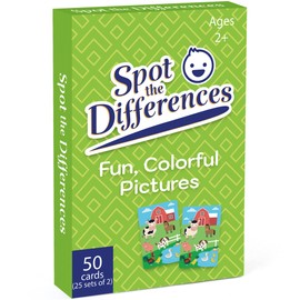 BenBen Spot The Differences Card Game for Kids, Matching Game, un Picture Puzzle Activity Cards for Family Game Night and Travel Games, Ages 2+