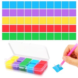 Oukitoymer 100pcs Diamond Painting Glue Clay, Colorful Diamond Art Wax with Storage Box for Beginners Professionals Cross Stitch DIY Crafts Tool Embroidery Supplies Accessories, 2 x 2cm