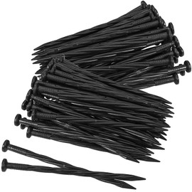 SINJEUN 200 PCS 8 Inch Plastic Edging Nails, Spiral Landscape Anchoring Spikes, Landscape Stake for Paver Edging, Garden Edging,Weed Barriers, Turf, Tent