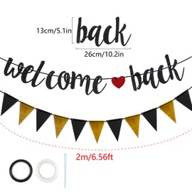 Welcome Back Garland, Welcome Back Garland Welcome Back Banner Welcome Garland Black Welcome Back Decoration for Classroom, School, Family Party Decoration