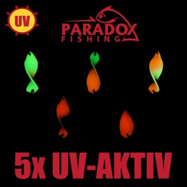 Paradox Fishing 5 x Twister Spoons 2.5 g I Spoon Trout Trout Spoon Set Trout Bait Set for Trout Fishing Trout Dough Spoons Trout