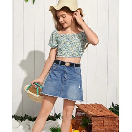 WERFORU Girls Kids Elastic Belt Stretch Belt Fashion Cute Adjustable Heart Belt, A-Black+Pink