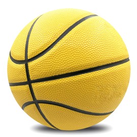 MINDCOLLISION Size 5/6/7 Solid Color Basketball, No Standard Non-Slip Wear-Resistant, Suitable for Indoor And Outdoor Children's Women's Youth Adult Basketball,Yellow,No. 5